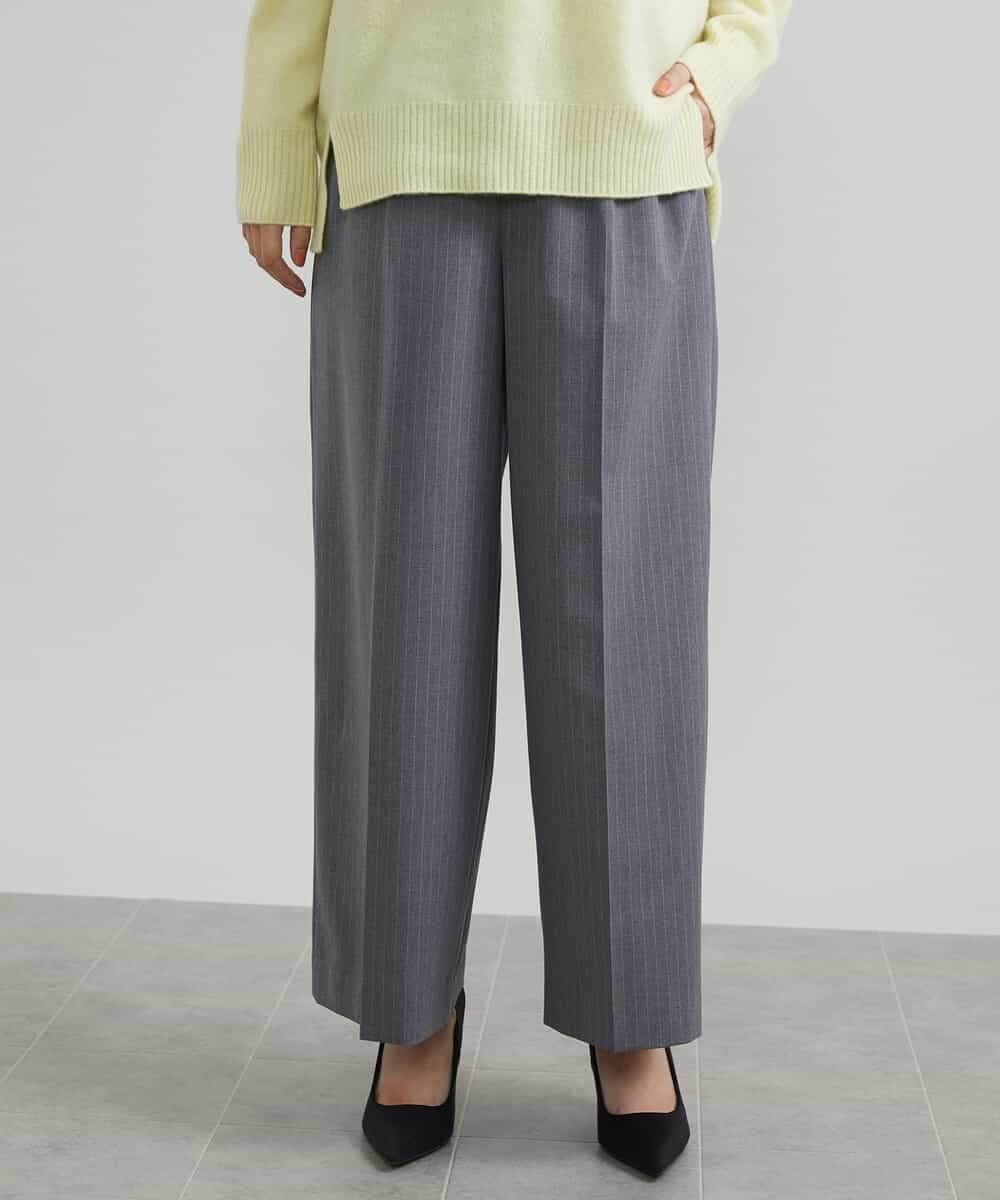FMLAV39230 MICHEL KLEIN(ミッシェルクラン) 2WAYストレッチハイウエストバレルパンツ スミクロ(94)