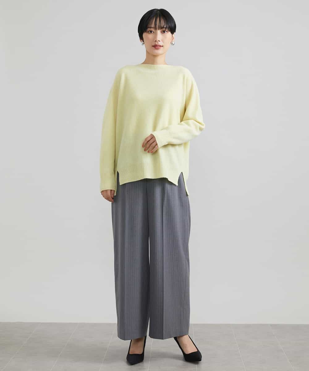 FMLAV39230 MICHEL KLEIN(ミッシェルクラン) 2WAYストレッチハイウエストバレルパンツ スミクロ(94)