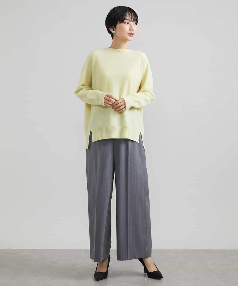 FMLAV39230 MICHEL KLEIN(ミッシェルクラン) 2WAYストレッチハイウエストバレルパンツ スミクロ(94)
