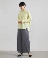 FMLAV39230 MICHEL KLEIN(ミッシェルクラン) 2WAYストレッチハイウエストバレルパンツ スミクロ(94)