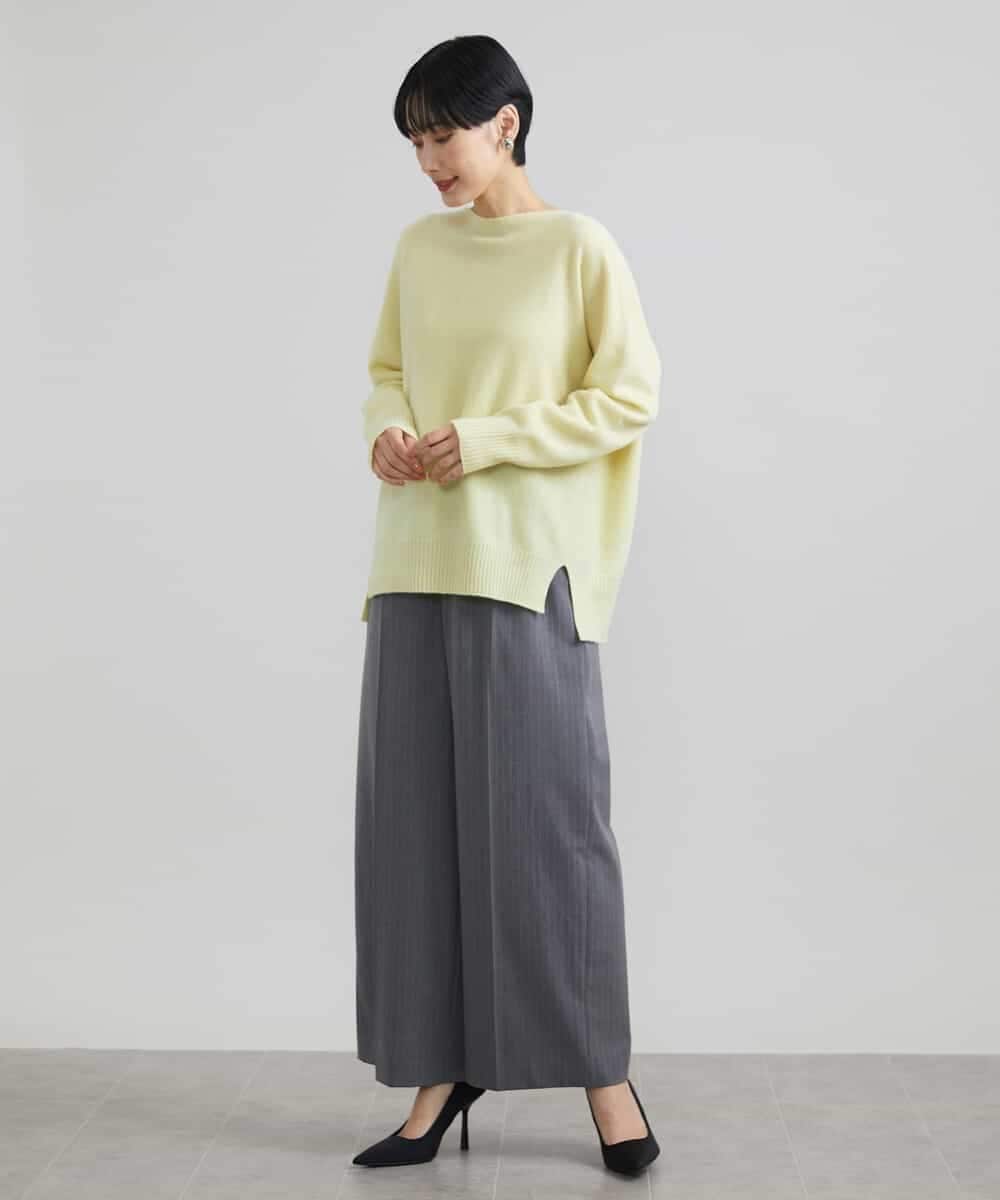 FMLAV39230 MICHEL KLEIN(ミッシェルクラン) 2WAYストレッチハイウエストバレルパンツ スミクロ(94)