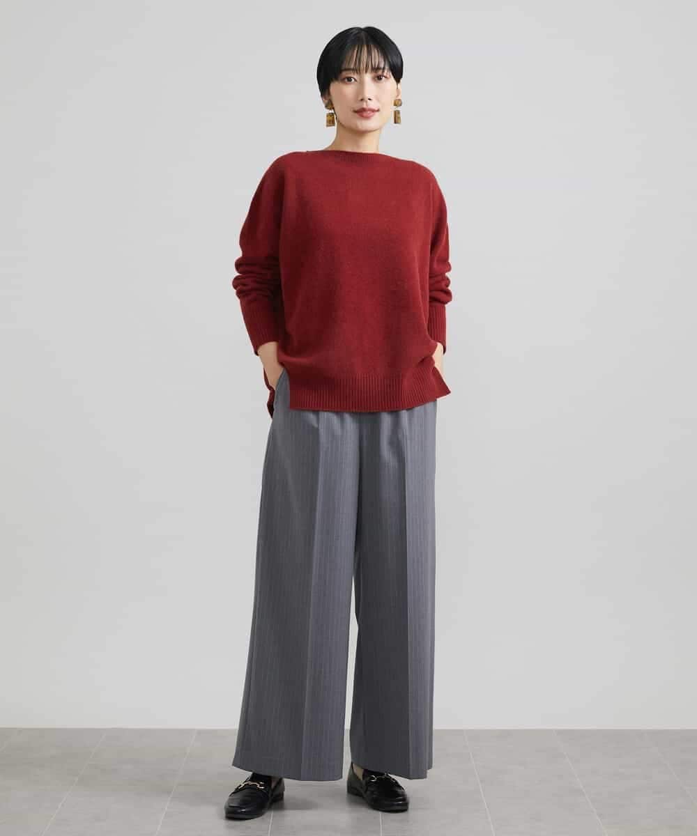 FMLAV39230 MICHEL KLEIN(ミッシェルクラン) 2WAYストレッチハイウエストバレルパンツ スミクロ(94)