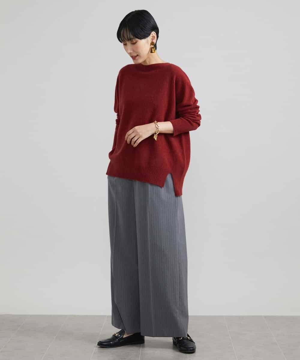 FMLAV39230 MICHEL KLEIN(ミッシェルクラン) 2WAYストレッチハイウエストバレルパンツ スミクロ(94)
