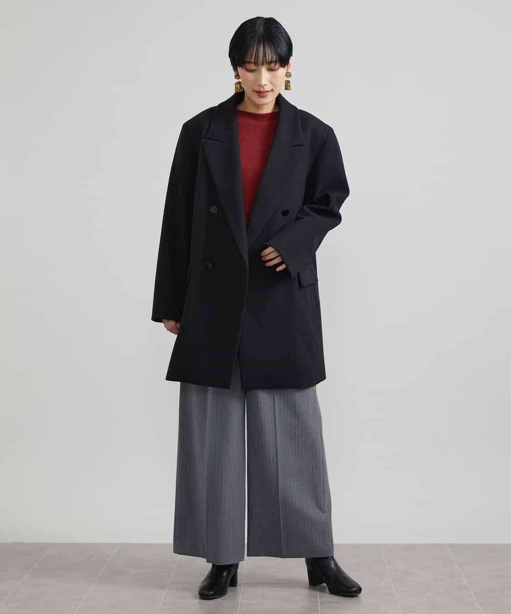 FMLAV39230 MICHEL KLEIN(ミッシェルクラン) 2WAYストレッチハイウエストバレルパンツ スミクロ(94)