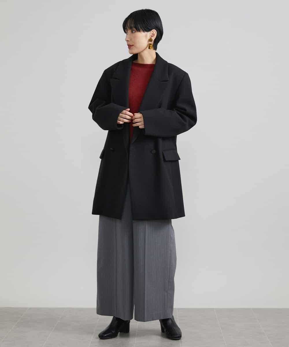 FMLAV39230 MICHEL KLEIN(ミッシェルクラン) 2WAYストレッチハイウエストバレルパンツ スミクロ(94)