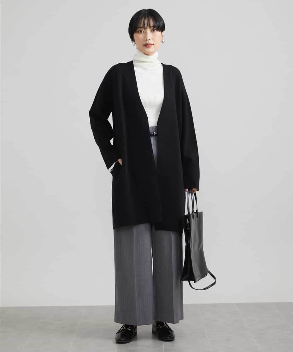 FMLAV39230 MICHEL KLEIN(ミッシェルクラン) 2WAYストレッチハイウエストバレルパンツ スミクロ(94)