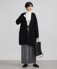 FMLAV39230 MICHEL KLEIN(ミッシェルクラン) 2WAYストレッチハイウエストバレルパンツ スミクロ(94)