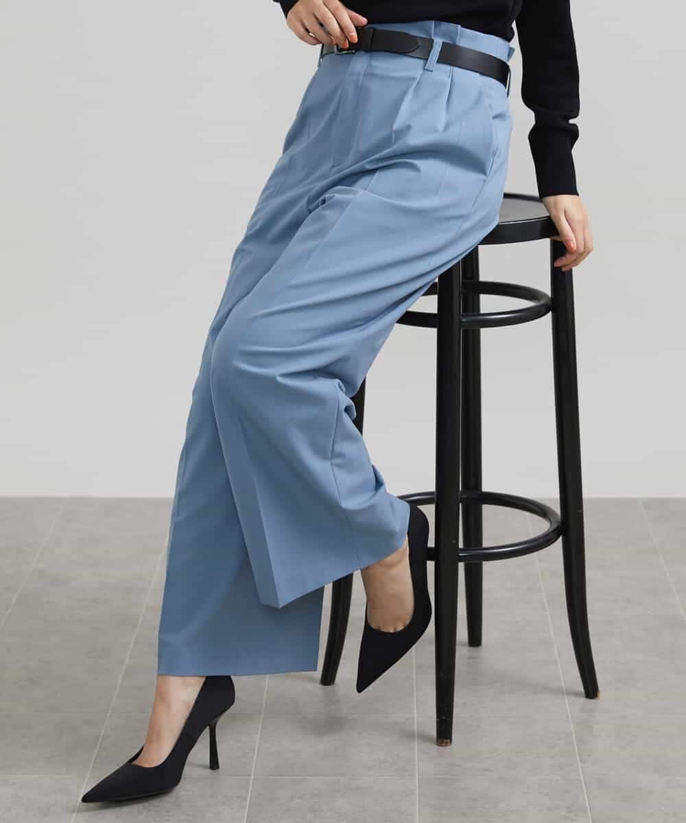 FMLAV39230 MICHEL KLEIN(ミッシェルクラン) 2WAYストレッチハイウエストバレルパンツ スミクロ(94)