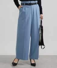 FMLAV39230 MICHEL KLEIN(ミッシェルクラン) 2WAYストレッチハイウエストバレルパンツ スミクロ(94)