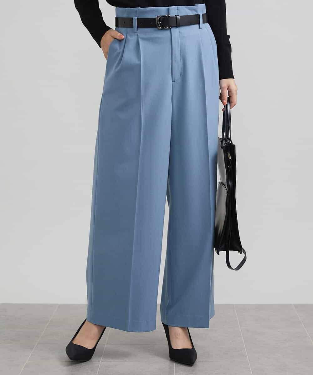FMLAV39230 MICHEL KLEIN(ミッシェルクラン) 2WAYストレッチハイウエストバレルパンツ スミクロ(94)