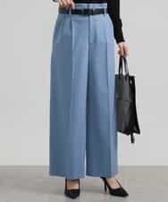 FMLAV39230 MICHEL KLEIN(ミッシェルクラン) 2WAYストレッチハイウエストバレルパンツ スミクロ(94)