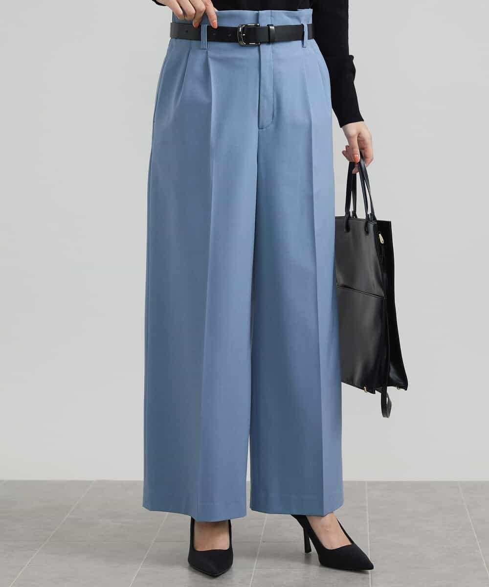 FMLAV39230 MICHEL KLEIN(ミッシェルクラン) 2WAYストレッチハイウエストバレルパンツ スミクロ(94)