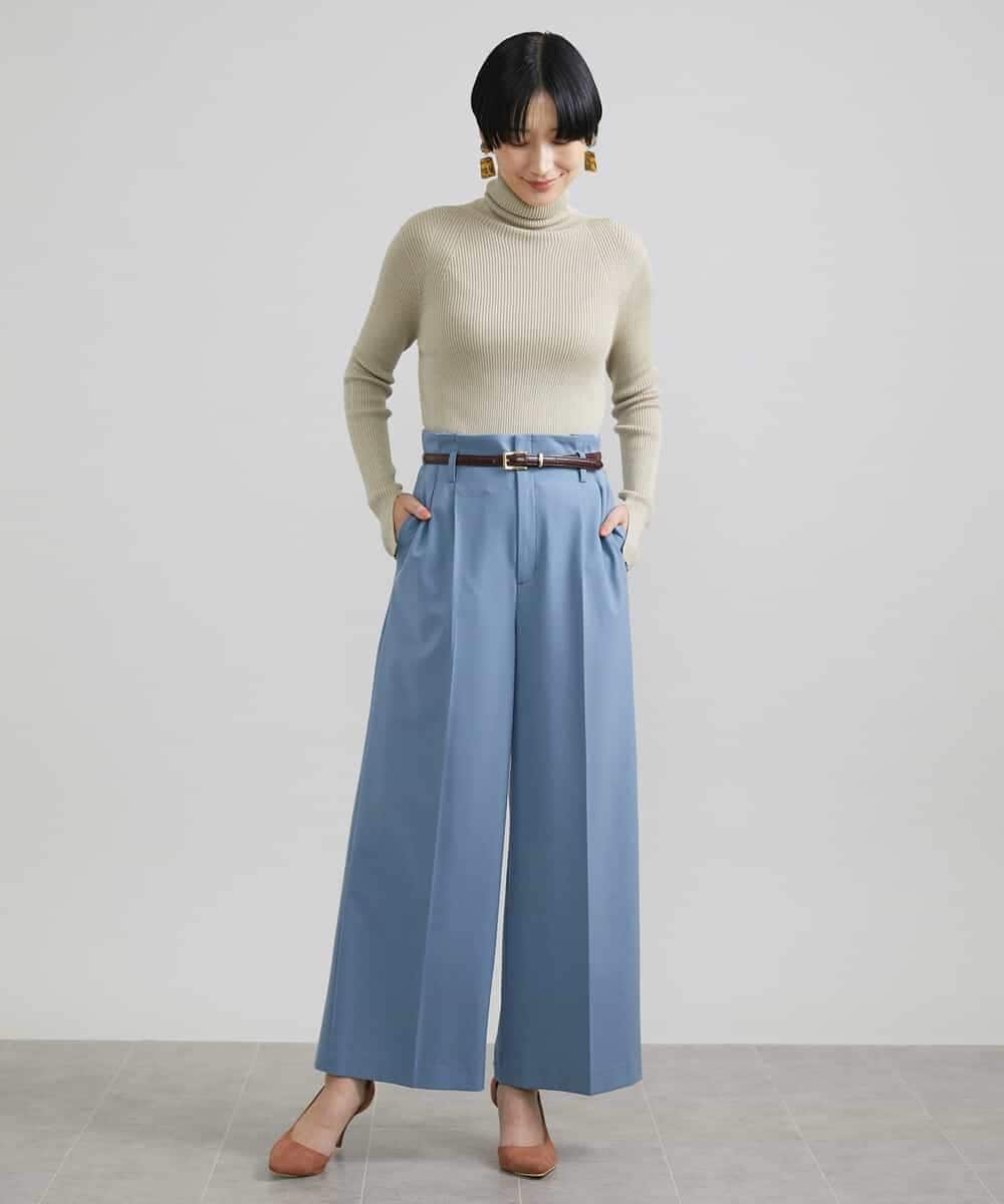FMLAV39230 MICHEL KLEIN(ミッシェルクラン) 2WAYストレッチハイウエストバレルパンツ スミクロ(94)