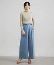 FMLAV39230 MICHEL KLEIN(ミッシェルクラン) 2WAYストレッチハイウエストバレルパンツ スミクロ(94)