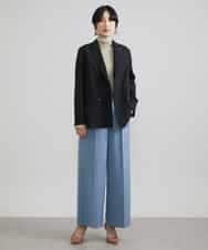 FMLAV39230 MICHEL KLEIN(ミッシェルクラン) 2WAYストレッチハイウエストバレルパンツ スミクロ(94)