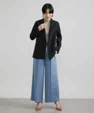 FMLAV39230 MICHEL KLEIN(ミッシェルクラン) 2WAYストレッチハイウエストバレルパンツ スミクロ(94)