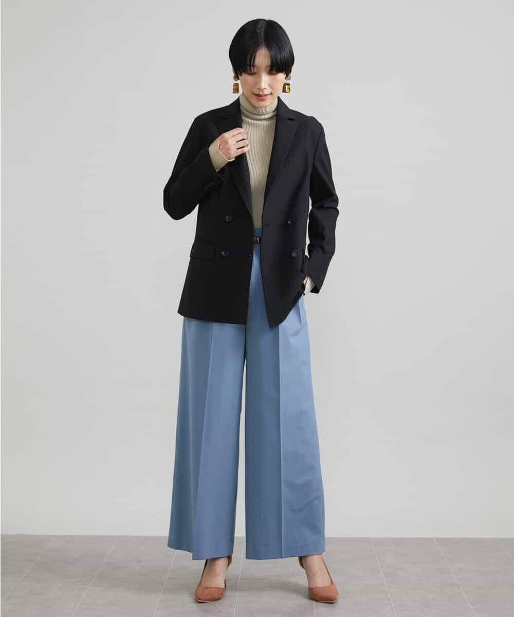 FMLAV39230 MICHEL KLEIN(ミッシェルクラン) 2WAYストレッチハイウエストバレルパンツ スミクロ(94)
