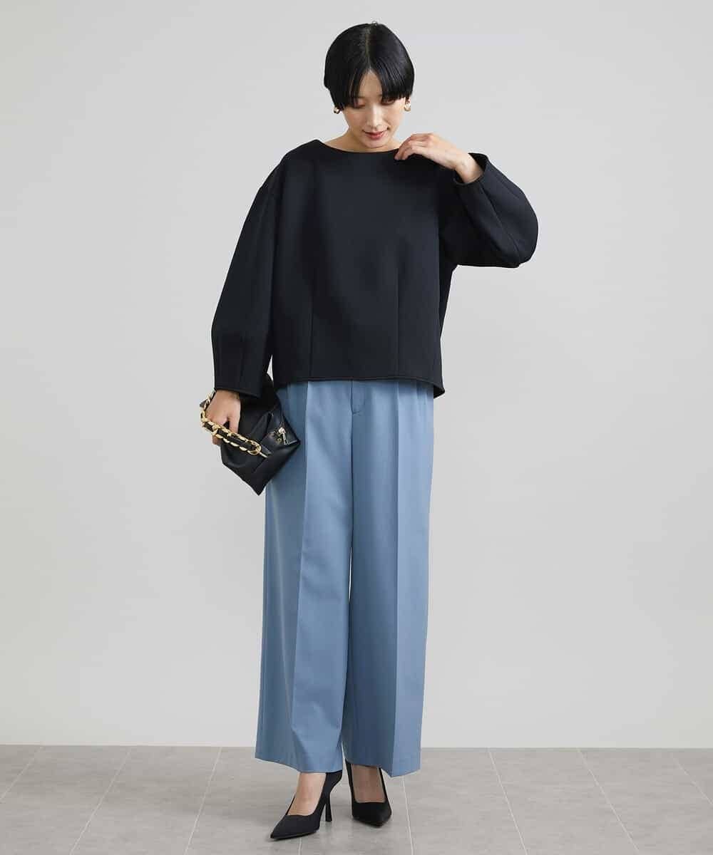 FMLAV39230 MICHEL KLEIN(ミッシェルクラン) 2WAYストレッチハイウエストバレルパンツ スミクロ(94)