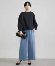 FMLAV39230 MICHEL KLEIN(ミッシェルクラン) 2WAYストレッチハイウエストバレルパンツ スミクロ(94)