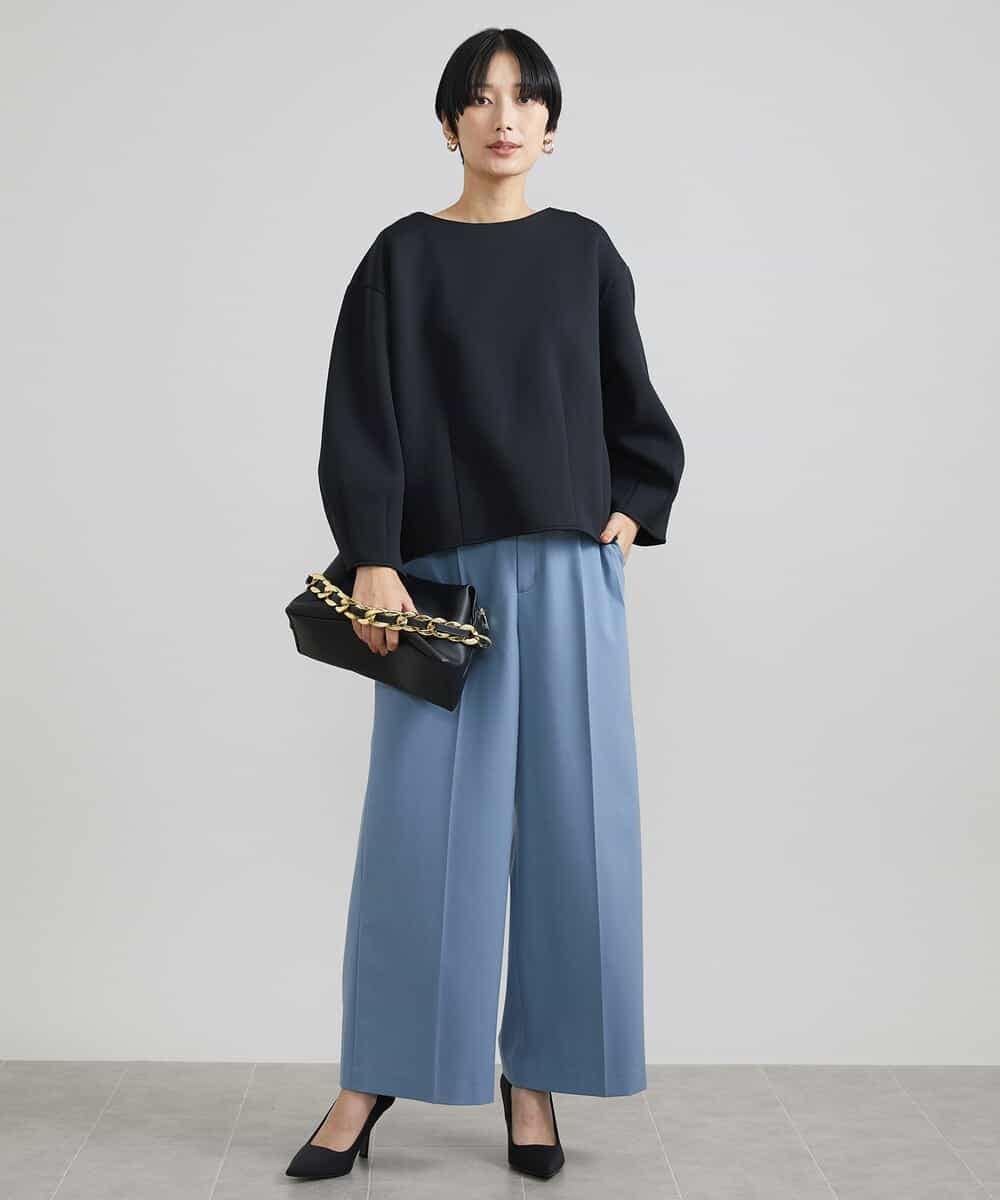 FMLAV39230 MICHEL KLEIN(ミッシェルクラン) 2WAYストレッチハイウエストバレルパンツ スミクロ(94)