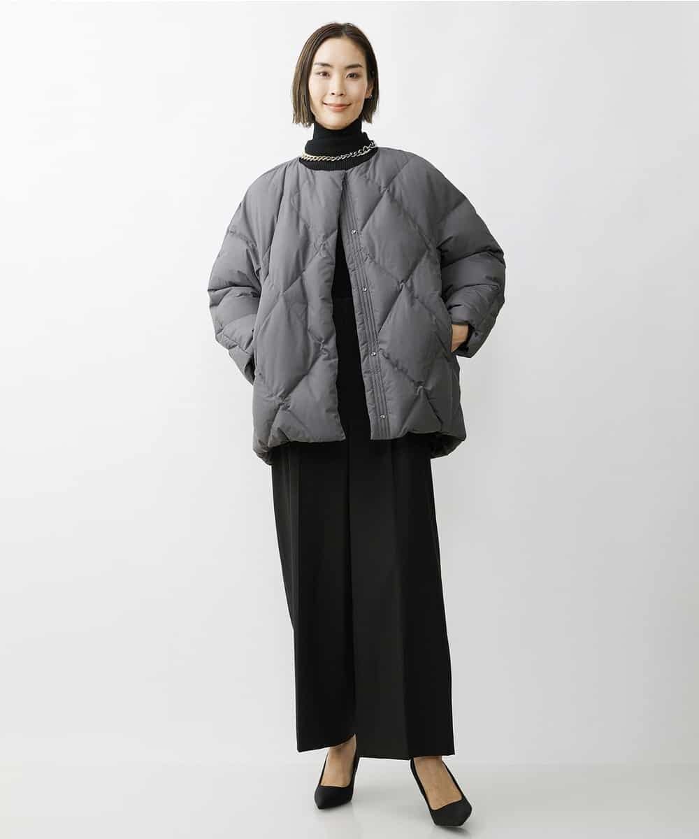 FMLAV39230 MICHEL KLEIN(ミッシェルクラン) 2WAYストレッチハイウエストバレルパンツ スミクロ(94)