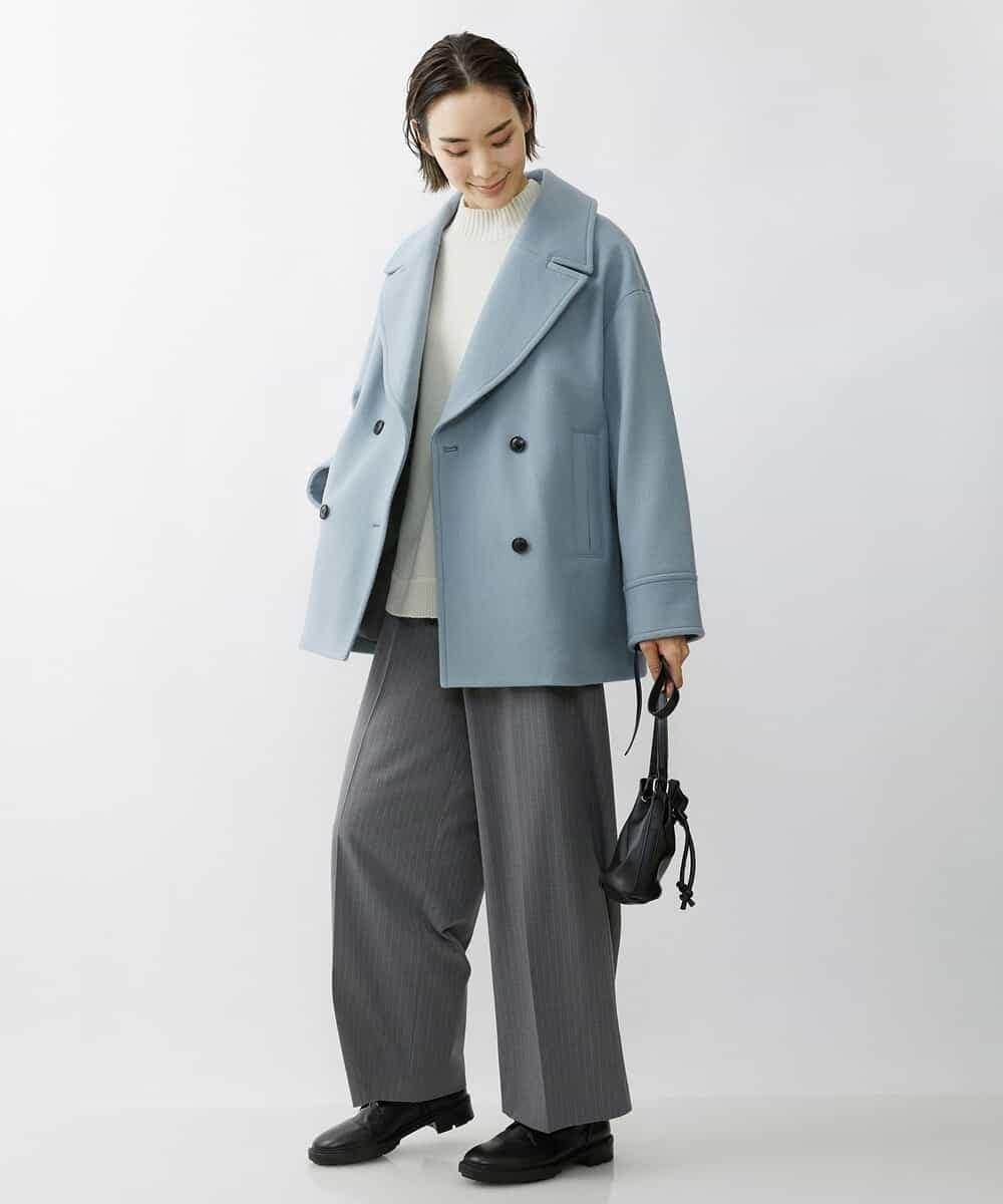 FMLAV39230 MICHEL KLEIN(ミッシェルクラン) 2WAYストレッチハイウエストバレルパンツ スミクロ(94)