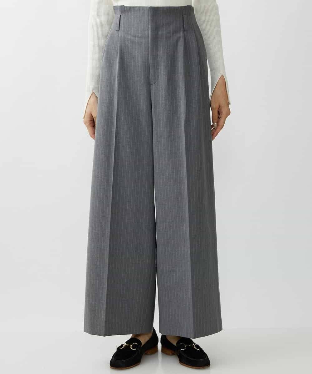 FMLAV39230 MICHEL KLEIN(ミッシェルクラン) 2WAYストレッチハイウエストバレルパンツ スミクロ(94)