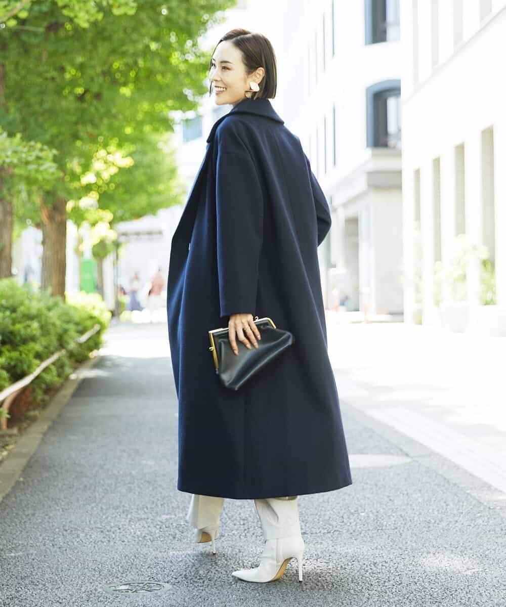 FMLAV50210 MICHEL KLEIN(ミッシェルクラン) ［セットアップ対応/機能性素材］ミルドストレッチバレルパンツ オフホワイト(81)