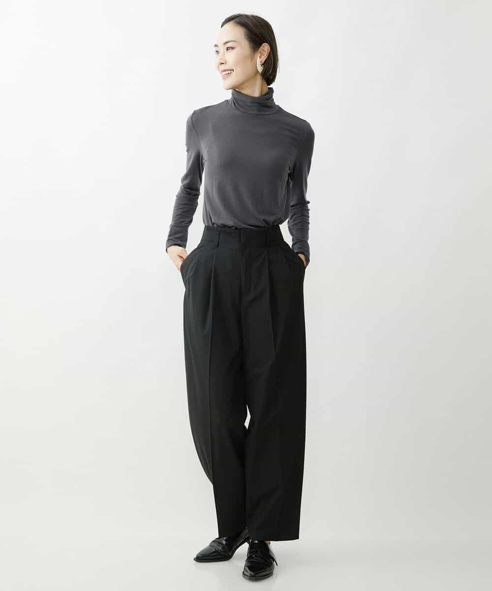 FMLAV50210 MICHEL KLEIN(ミッシェルクラン) ［セットアップ対応/機能性素材］ミルドストレッチバレルパンツ オフホワイト(81)