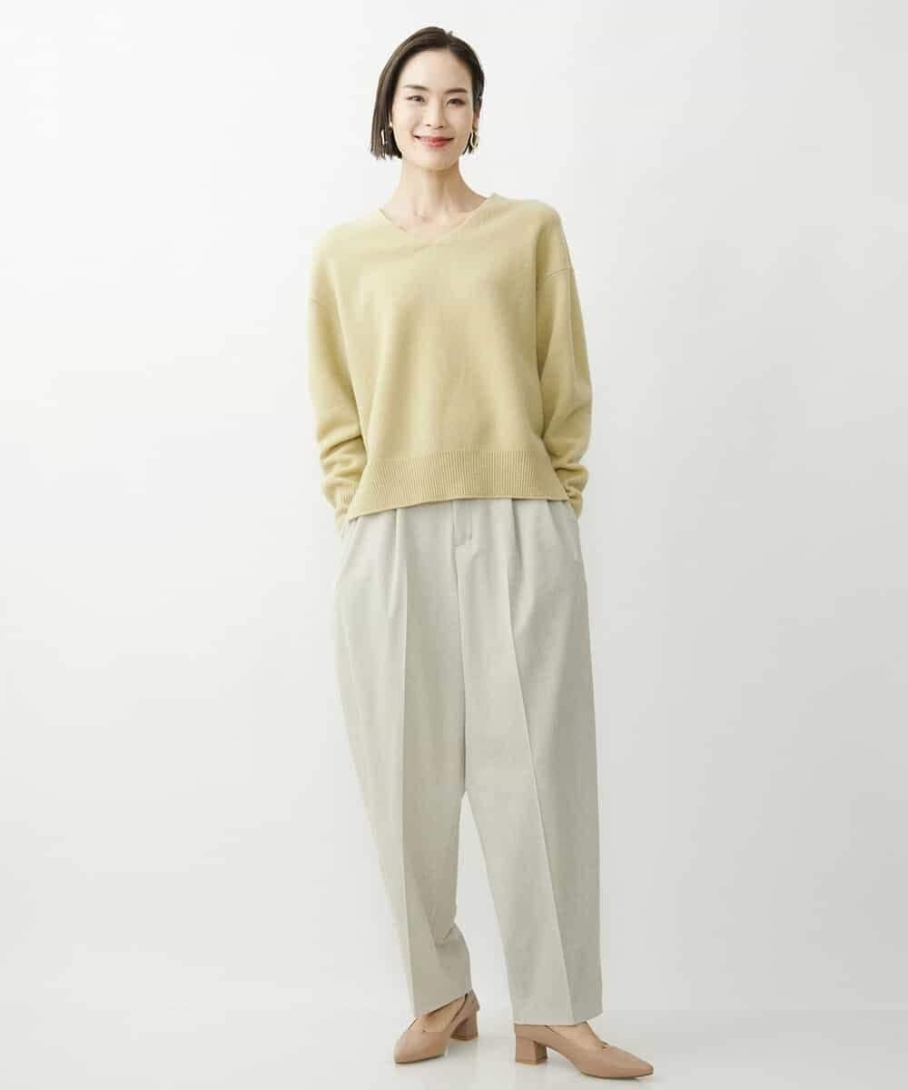 FMLAV50210 MICHEL KLEIN(ミッシェルクラン) ［セットアップ対応/機能性素材］ミルドストレッチバレルパンツ オフホワイト(81)