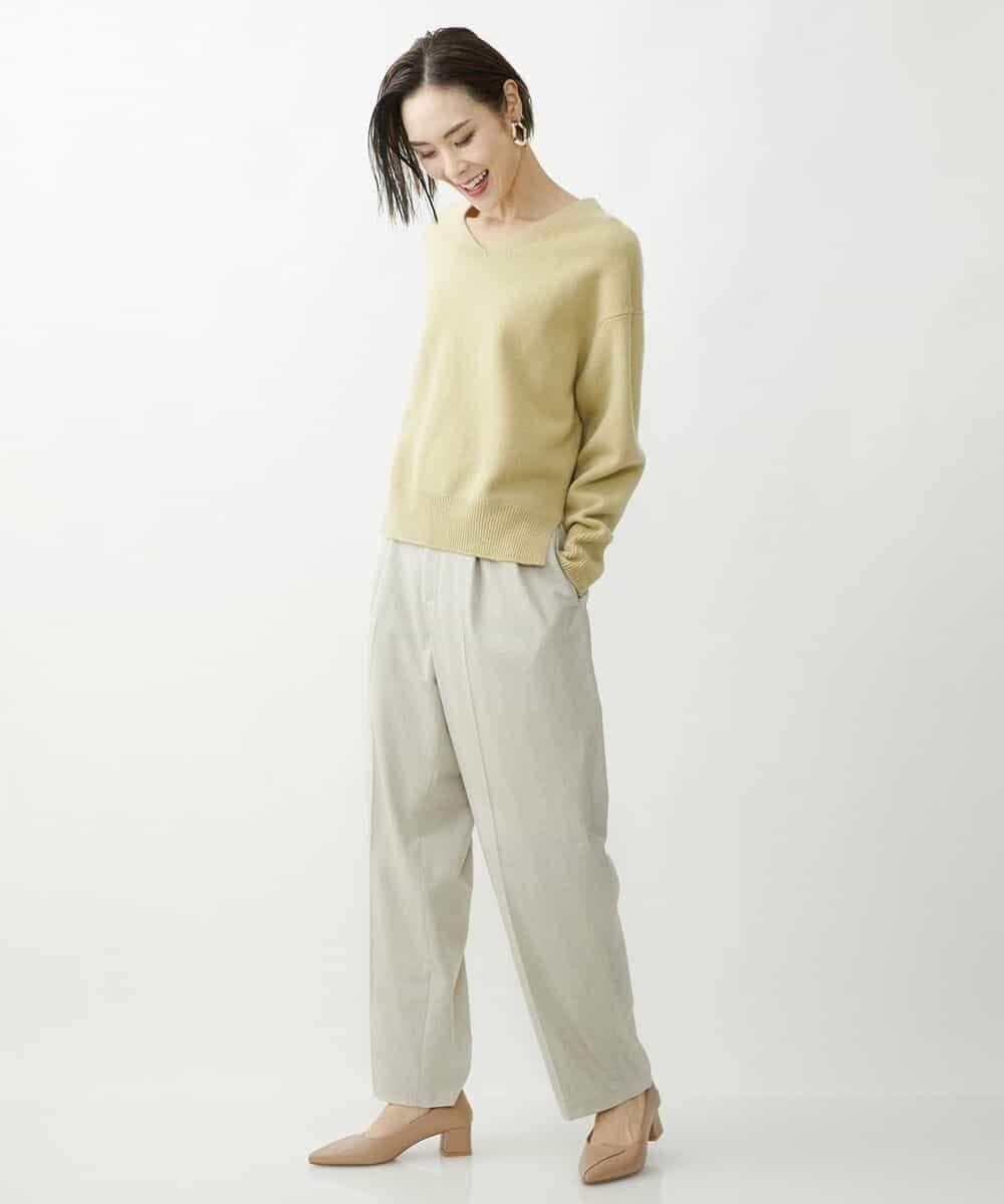 FMLAV50210 MICHEL KLEIN(ミッシェルクラン) ［セットアップ対応/機能性素材］ミルドストレッチバレルパンツ オフホワイト(81)