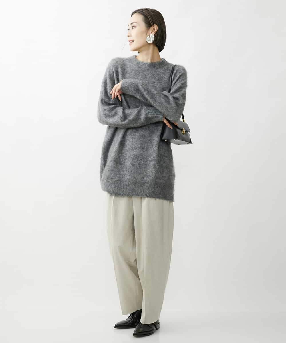 FMLAV50210 MICHEL KLEIN(ミッシェルクラン) ［セットアップ対応/機能性素材］ミルドストレッチバレルパンツ オフホワイト(81)