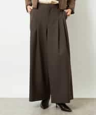 FMLBD28220 MICHEL KLEIN(ミッシェルクラン) チェック柄2タックワイドパンツ ブラウン