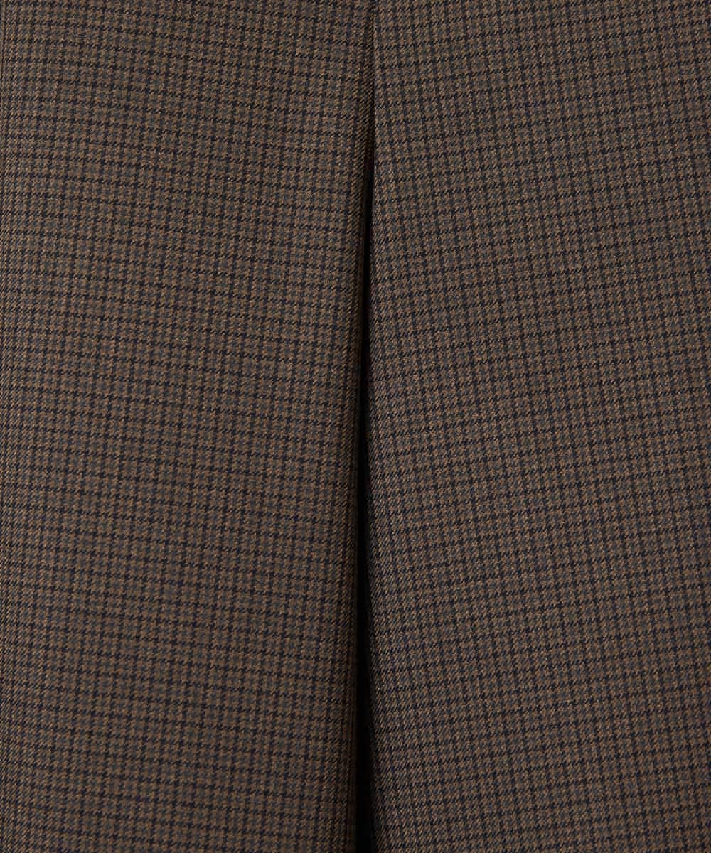 FMLBD28220 MICHEL KLEIN(ミッシェルクラン) チェック柄2タックワイドパンツ ブラウン