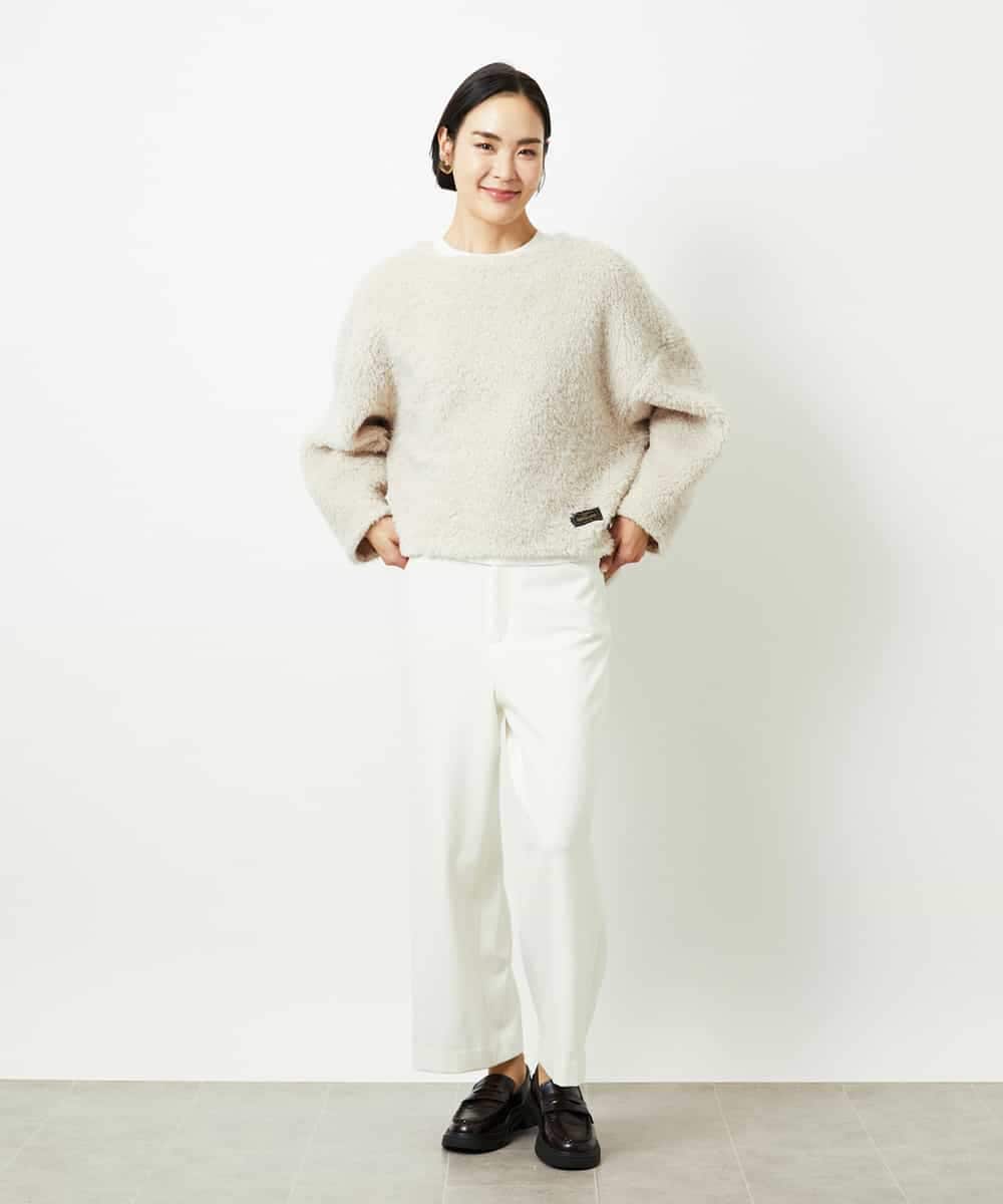 FMLBD30180 MICHEL KLEIN(ミッシェルクラン) ［定番人気］ストレッチ裏起毛ワイドパンツ アイボリー