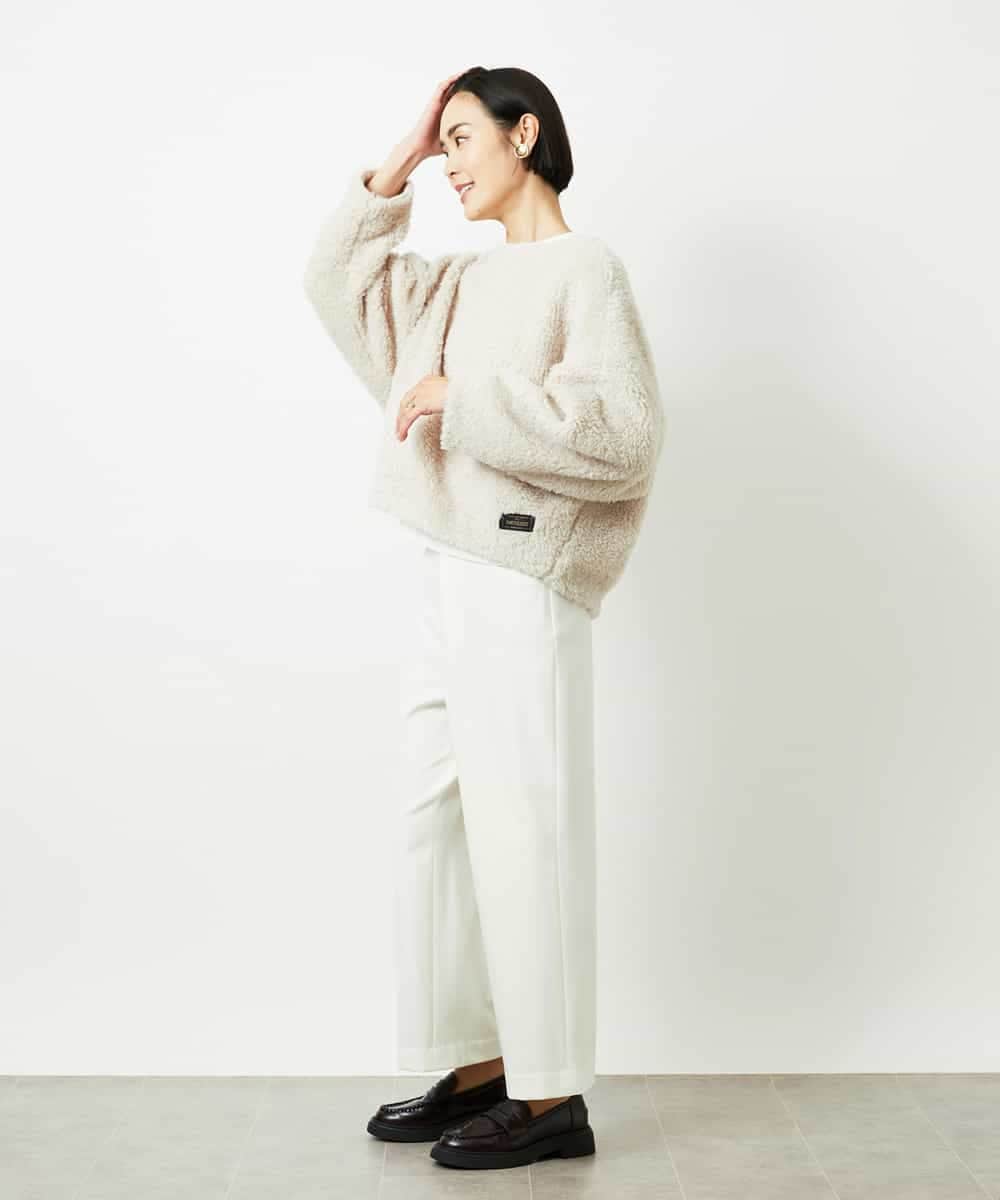 FMLBD30180 MICHEL KLEIN(ミッシェルクラン) ［定番人気］ストレッチ裏起毛ワイドパンツ アイボリー