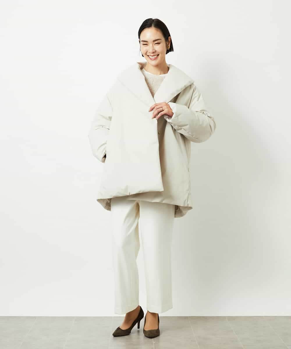 FMLBD30180 MICHEL KLEIN(ミッシェルクラン) ［定番人気］ストレッチ裏起毛ワイドパンツ アイボリー