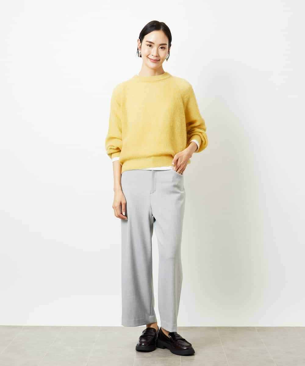 FMLBD30180 MICHEL KLEIN(ミッシェルクラン) ［定番人気］ストレッチ裏起毛ワイドパンツ アイボリー