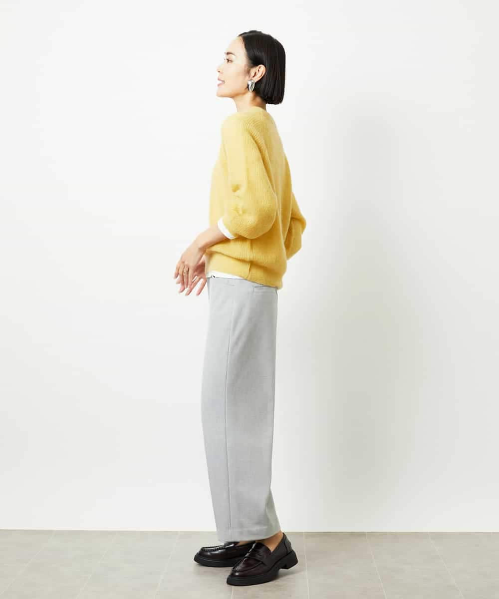 FMLBD30180 MICHEL KLEIN(ミッシェルクラン) ［定番人気］ストレッチ裏起毛ワイドパンツ アイボリー