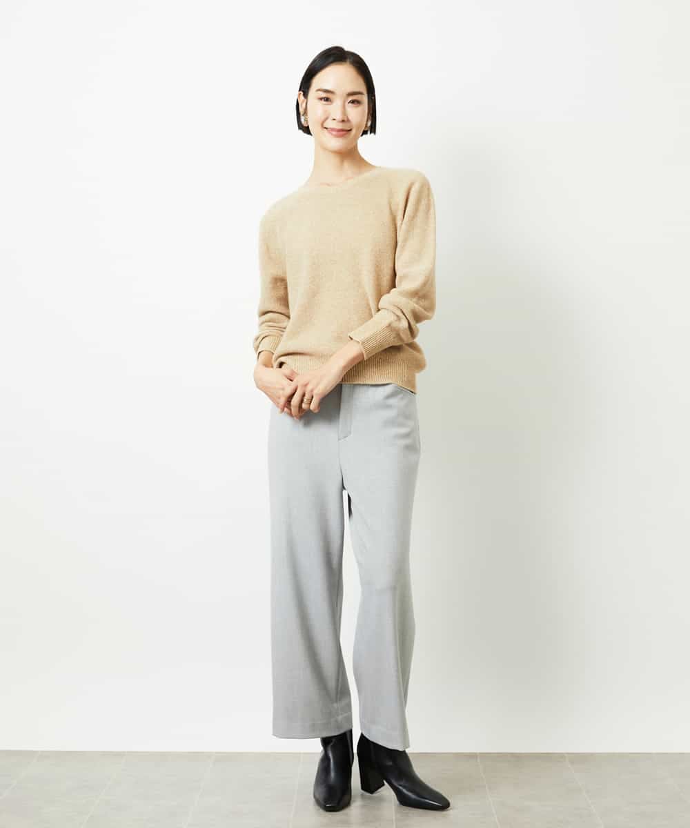 FMLBD30180 MICHEL KLEIN(ミッシェルクラン) ［定番人気］ストレッチ裏起毛ワイドパンツ アイボリー