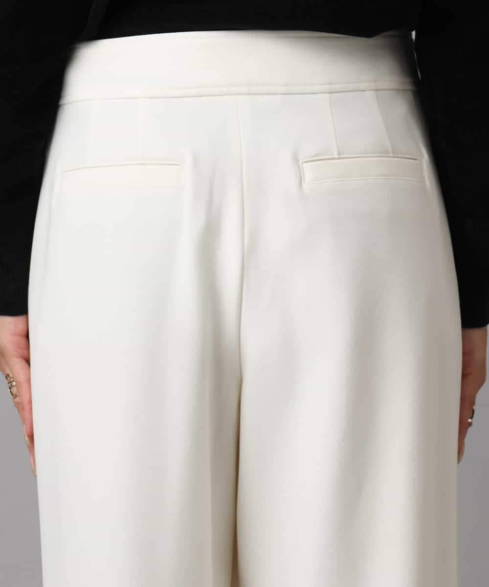 FMLBD30180 MICHEL KLEIN(ミッシェルクラン) ［定番人気］ストレッチ裏起毛ワイドパンツ アイボリー