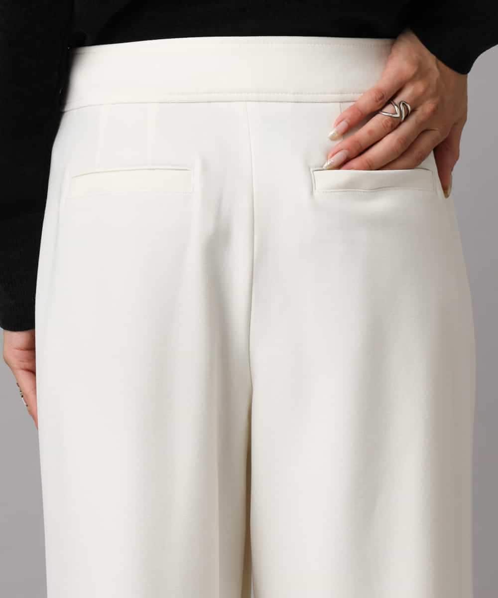 FMLBD30180 MICHEL KLEIN(ミッシェルクラン) ［定番人気］ストレッチ裏起毛ワイドパンツ アイボリー