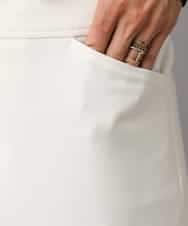 FMLBD30180 MICHEL KLEIN(ミッシェルクラン) ［定番人気］ストレッチ裏起毛ワイドパンツ アイボリー