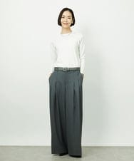 FMLBE28220 MICHEL KLEIN(ミッシェルクラン) 2タックワイドパンツ オフホワイト