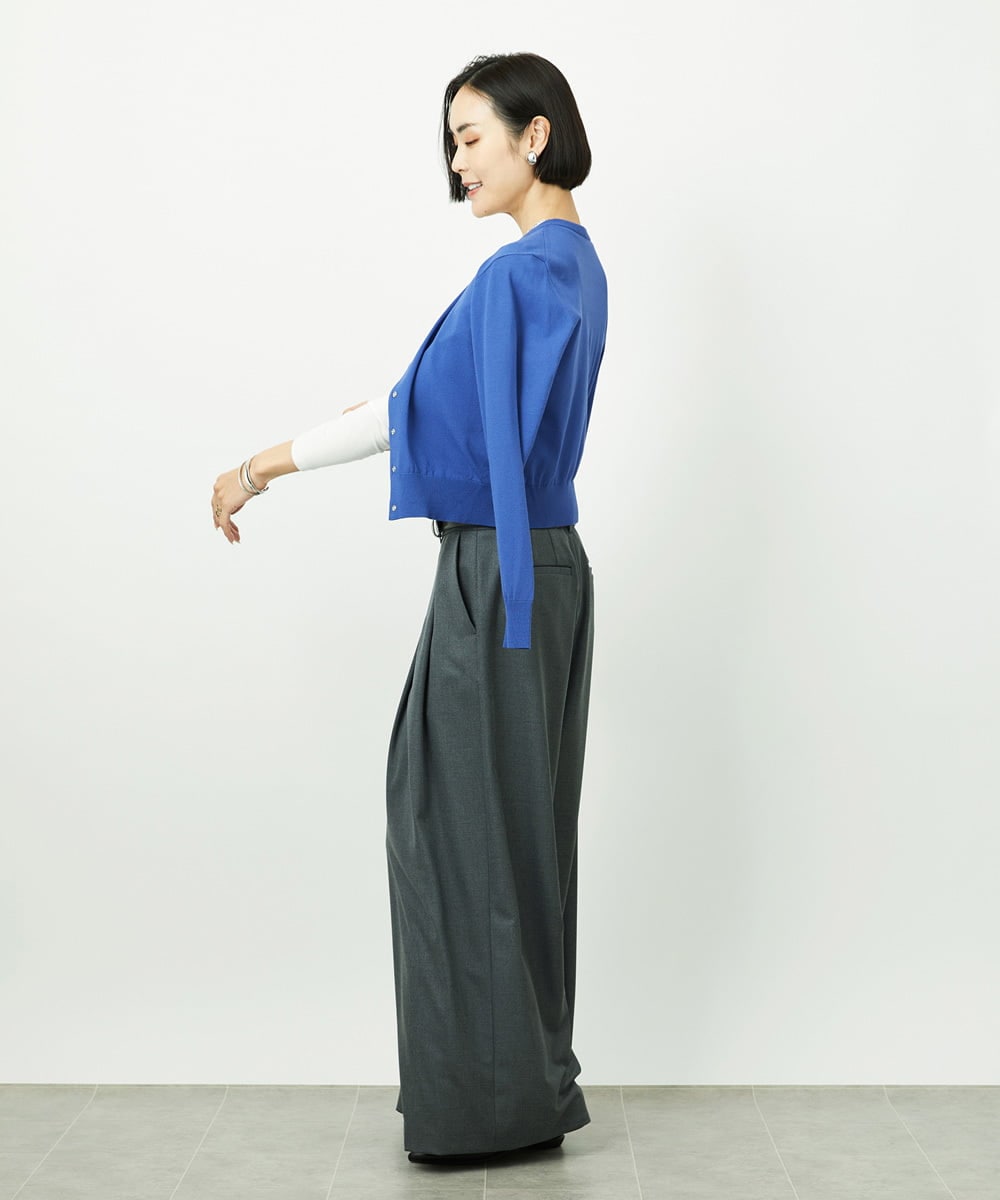 FMLBE28220 MICHEL KLEIN(ミッシェルクラン) 2タックワイドパンツ オフホワイト