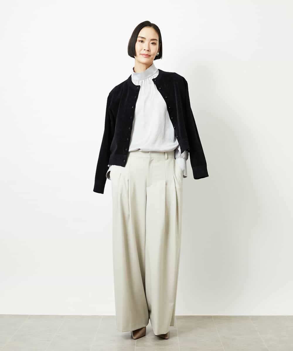 FMLBE28220 MICHEL KLEIN(ミッシェルクラン) 2タックワイドパンツ オフホワイト