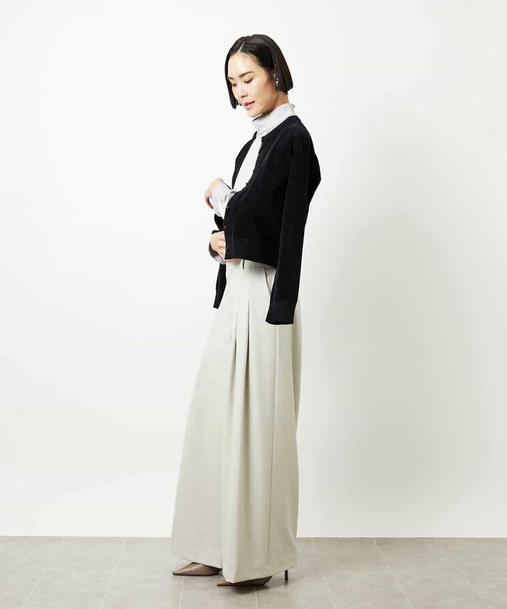 FMLBE28220 MICHEL KLEIN(ミッシェルクラン) 2タックワイドパンツ オフホワイト