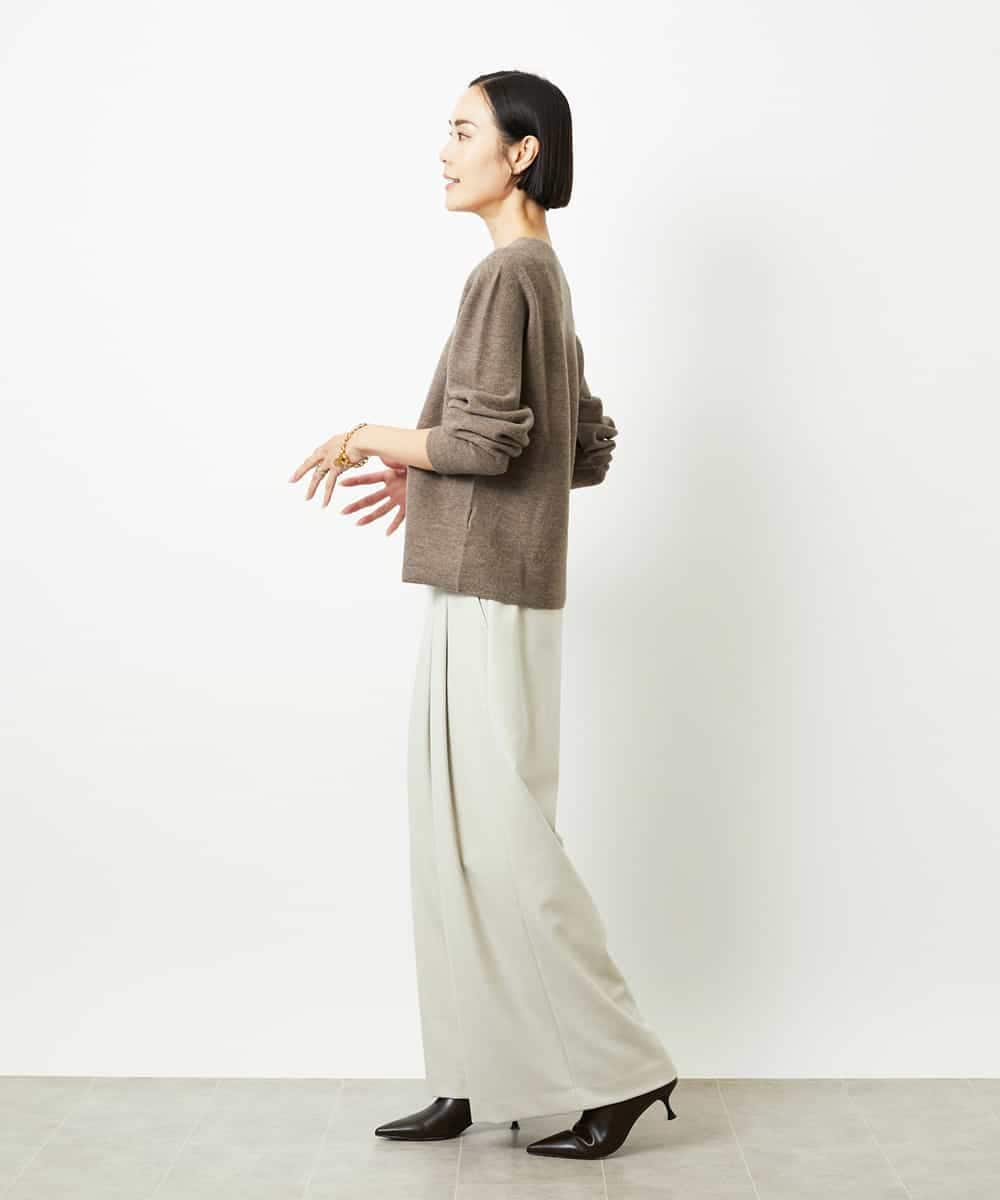 FMLBE28220 MICHEL KLEIN(ミッシェルクラン) 2タックワイドパンツ オフホワイト