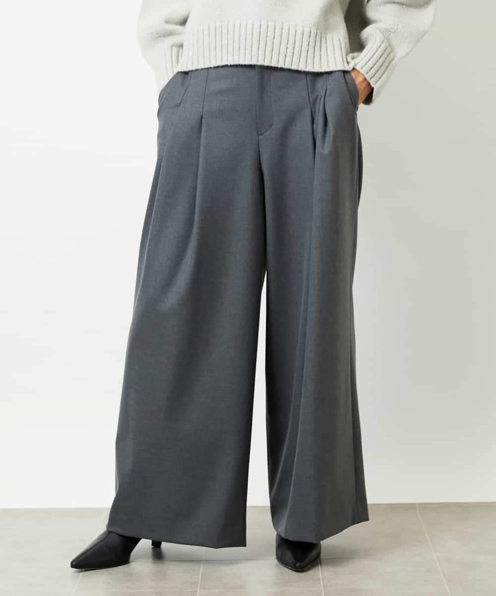 FMLBE28220 MICHEL KLEIN(ミッシェルクラン) 2タックワイドパンツ オフホワイト