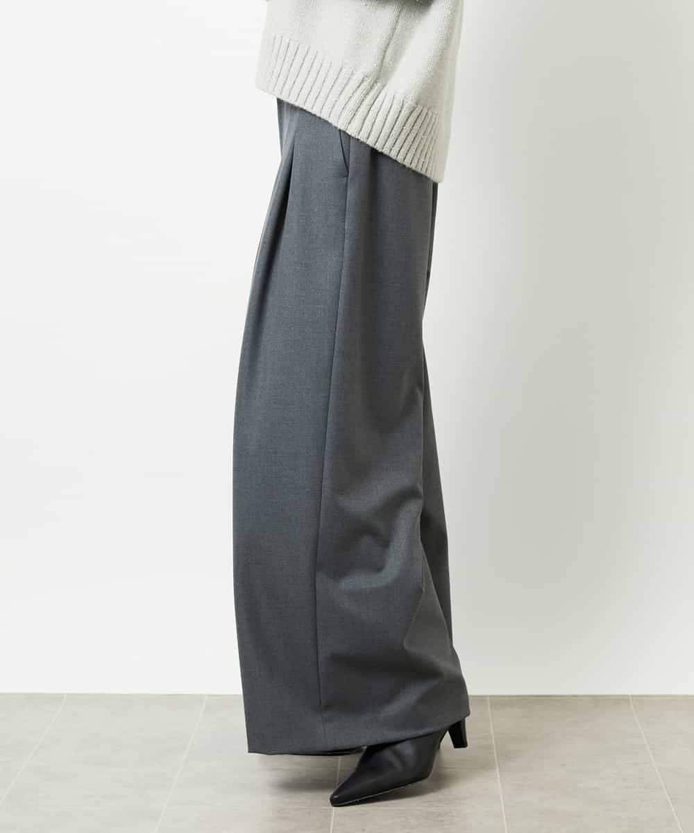 FMLBE28220 MICHEL KLEIN(ミッシェルクラン) 2タックワイドパンツ オフホワイト